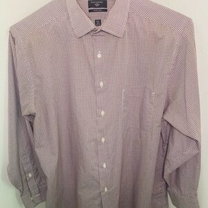 Dockers Men's Iron Free Button Down Shirt Garnet&Gray 16 1/2